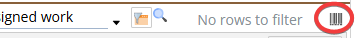 Shows barcode button for selecting an object such as asset