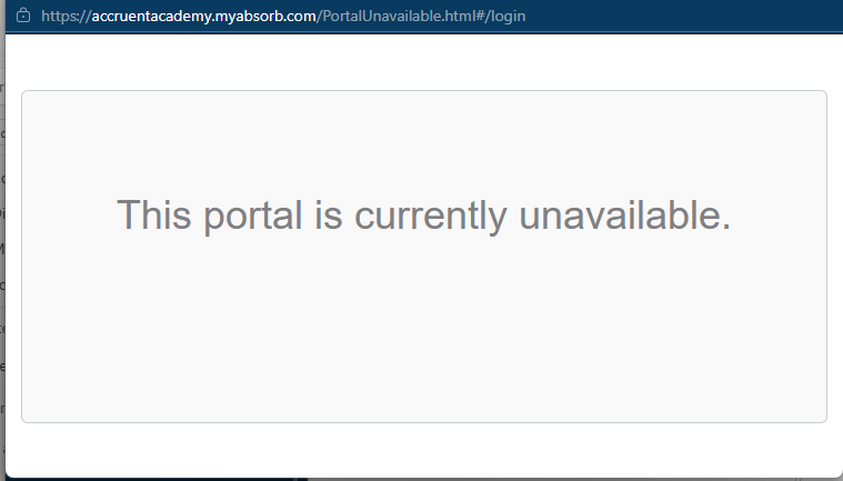 Shows Accruent Academy URL now that it is been removed.