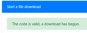 Shows a valid download code, so download has begun