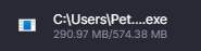 Shows how one browser displays download progress