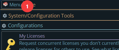 Shows selecting the Menu button