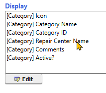 Shows nothing selected, so that the Edit button will do nothing.