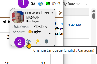 Shows alternate way of changing the language for Login