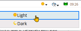 Changing between light and dark mode on login