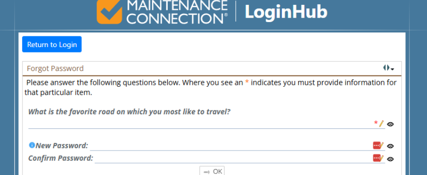 Challenge questions that may show up when you click the email link.