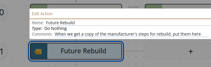 Shows place hold example, filling in name and comments