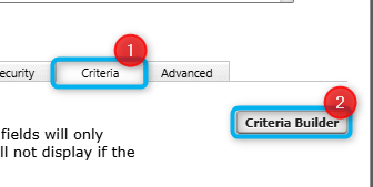 Just the Criteria tab and builder