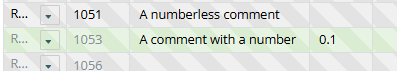 shows that a comment isn't enough you need a number for the row to be valid