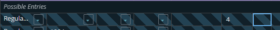 Shows a row that has a value, but isn't allowed to be saved yet because there is no Work order yet