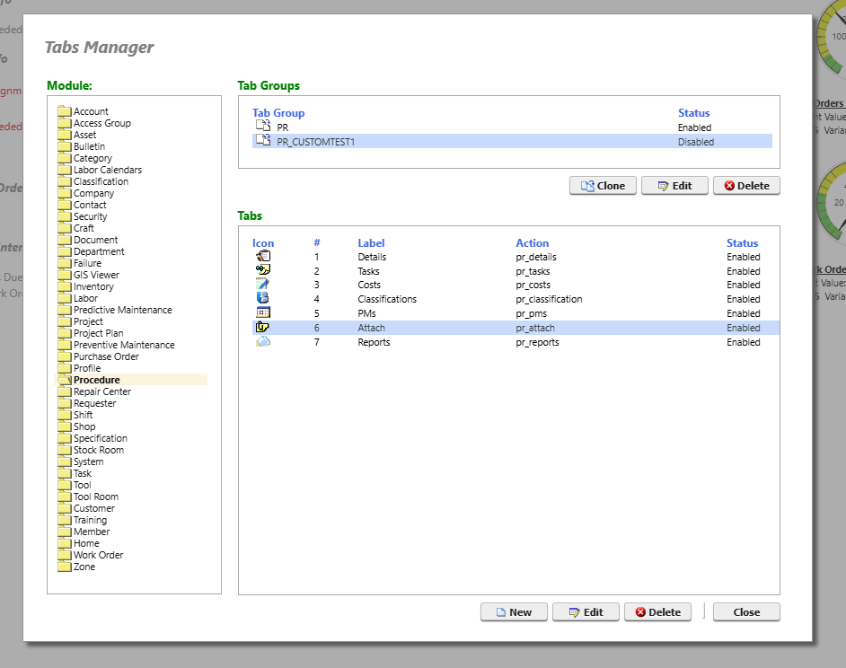 Shows how to select the tab to change
