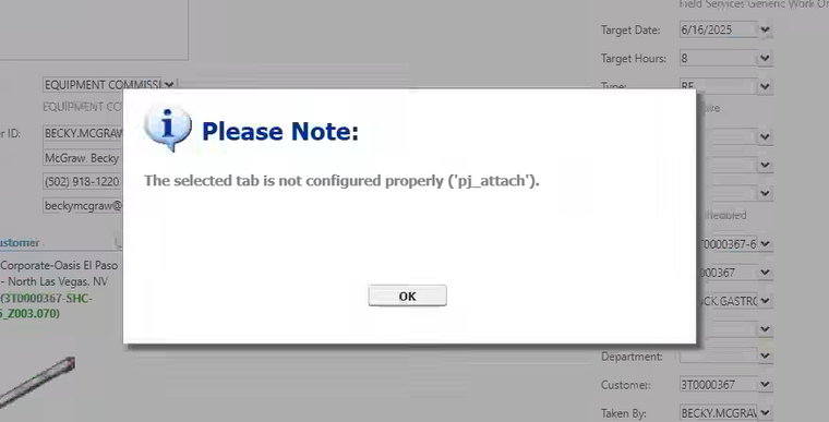 Shows error when you have a custom tab that doesn't exist anymore (or never existed)