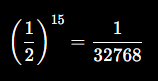 Shows that there is a 1 in 32,768 chance that if you flip 5 you will get 5 in a row.