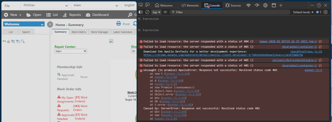Shows how, in the developer console, you can see why everything failed to load, it's technical but useful.