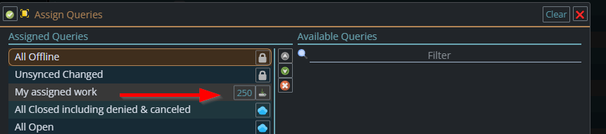Shows the current limit in preferences