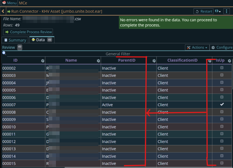 Shows populating Parent ID