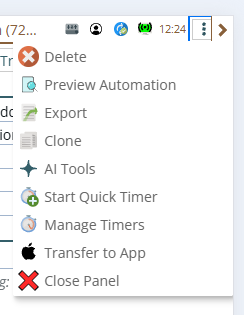 Shows options, in particular 'Transfer to [iOS] app"