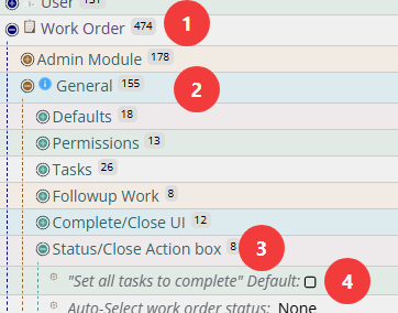 Shows where the default value for set all tasks to complete is