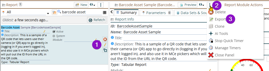 Shows how to export a report