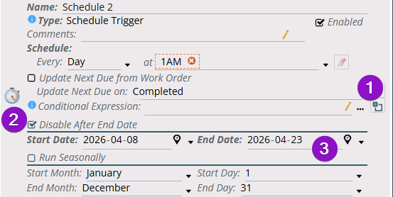 If the automation has an end date, it won't create work order for after that date