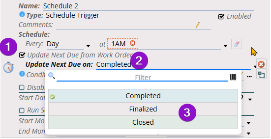 Shows that if you have said not to create a work order if the previous one isn't completed ... then the automation won't create the next work order for the target asset