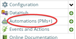 Shows, as described above, the position of the Autamotions PM plus selection