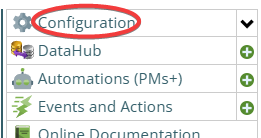 Shows how to get to the configuration