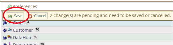 Shows the save button position