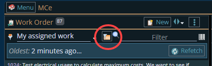 The sort/filter dialog