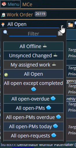 Shows list of queries (sets of rows)