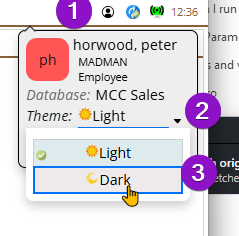 Changing between Light (white) and Dark (black) mode