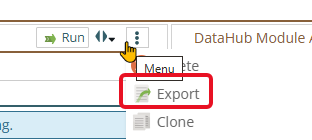 Shows where in the menu to export