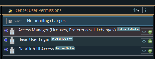 Shows the 3 licenses needed for DataHub functionality