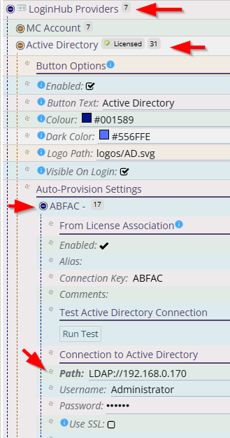 Shows where to go to change the AD settings