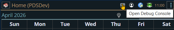 Shows toggling display of developer console