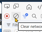 shows clearing network tab