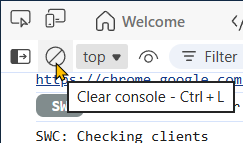 Shows how to clear console