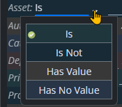 Shows the choices when the data type is an object pointer