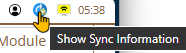 Shows sync info button