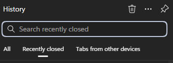 Shows Edge with trashcan