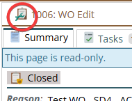 Shows hint you are in technician view because the WO is read only