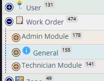 Shows some WO preferences are general, and others are set separately for Admin and Technician view