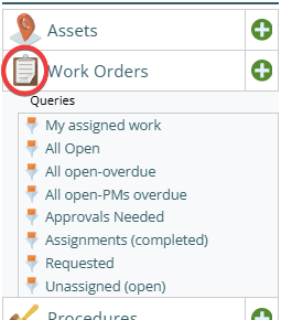 Shows ne wrench indicating work order module is in technician view