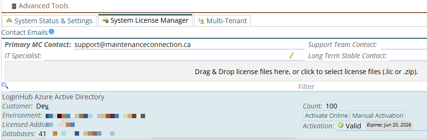 Showing end result of a successful activation