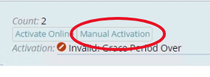 Shows the Manual Activation button