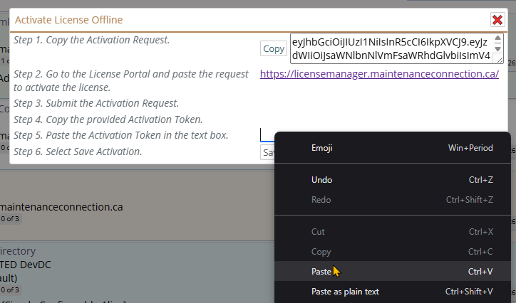 Shows pasting the response into step 5