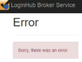 Shows the 'Sorry, there was an error' message