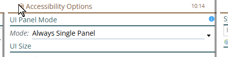Shows Single Panel selection mode