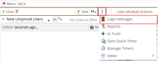 shows then going into the login manager