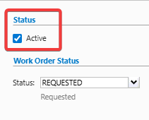 Shows setting the status to active