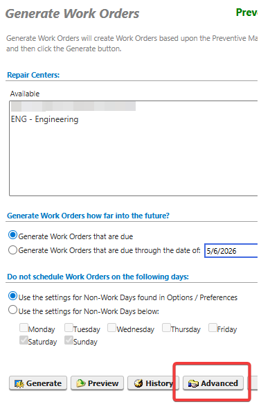 Fixing the issue when work orders can't be generated because a previous run failed or was cancelled.